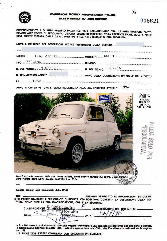 for sale abarth fiat 1000 tc 1962 offered for gbp 42 870