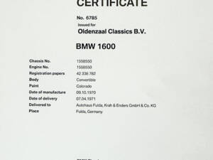 Afbeelding 25/94 van BMW 1600 Convertible (1970)