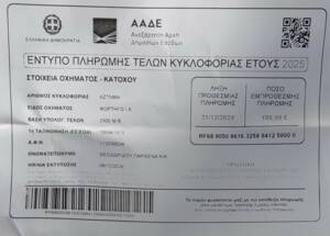 vehicle circulation registration certificate FOR 2025