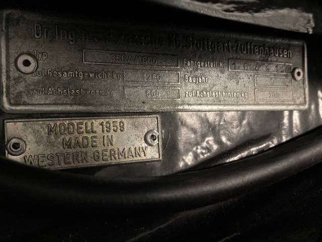 Porsche 356 A 1600 S - Fahrgestellnummer
