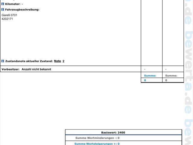 Garelli Gary Uno - Gutachten/Zertifikat