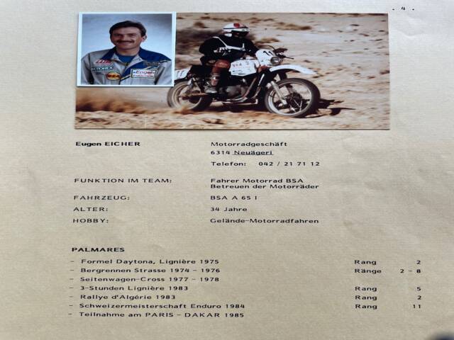 BSA A 65 Lightning II - Rallye d `Algérie 1983 2.Platz
