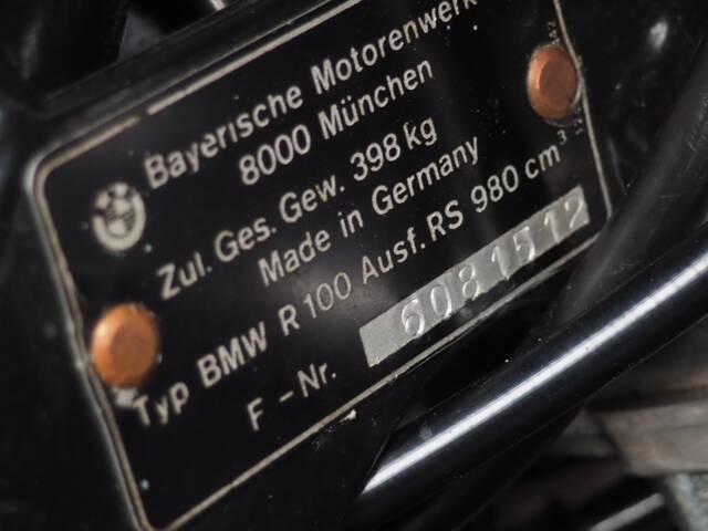 BMW R 100 RS - Nummer gelijk