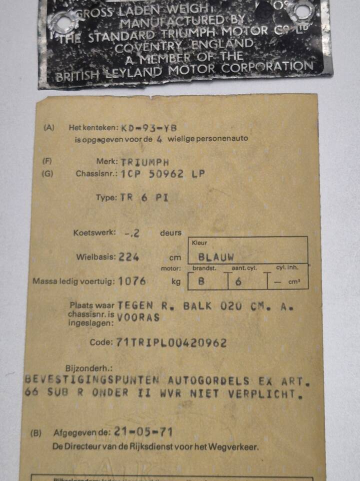 Image 67/100 of Triumph TR 6 PI (1971)