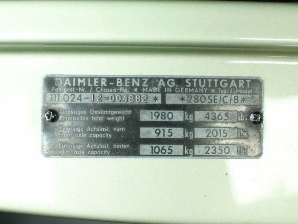 Afbeelding 43/49 van Mercedes-Benz 280 SE (1970)