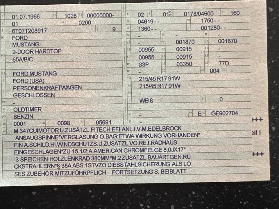 Image 11/12 de Ford Mustang 289 (1966)