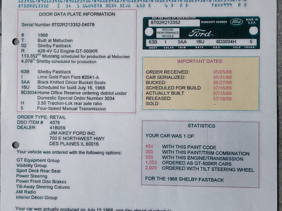 Image 28/30 of Ford Shelby GT 500-KR (1968)