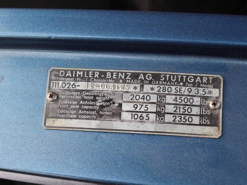 Image 26/27 de Mercedes-Benz 280 SE 3,5 (1971)