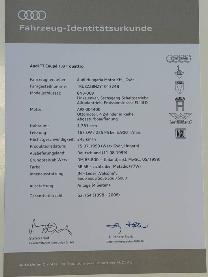 Bild 13/16 von Audi TT 1.8 T quattro (1999)