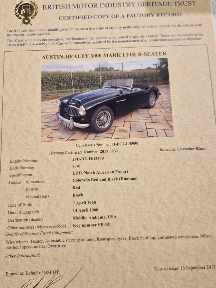 Bild 10/14 von Austin-Healey 3000 Mk I (BT7) (1961)