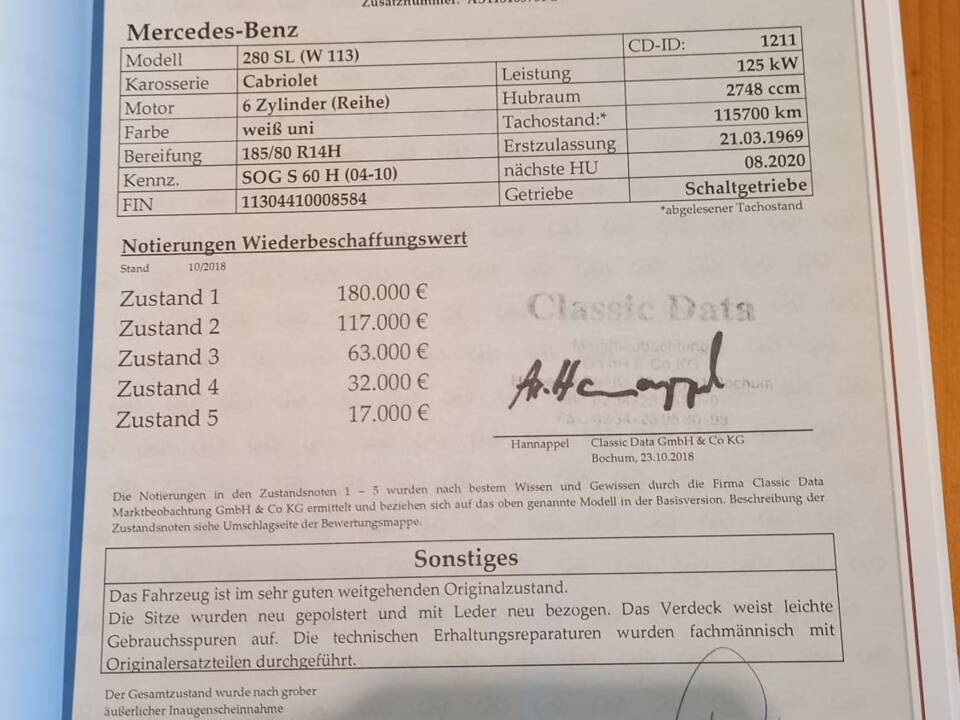 Image 6/6 of Mercedes-Benz 280 SL (1969)