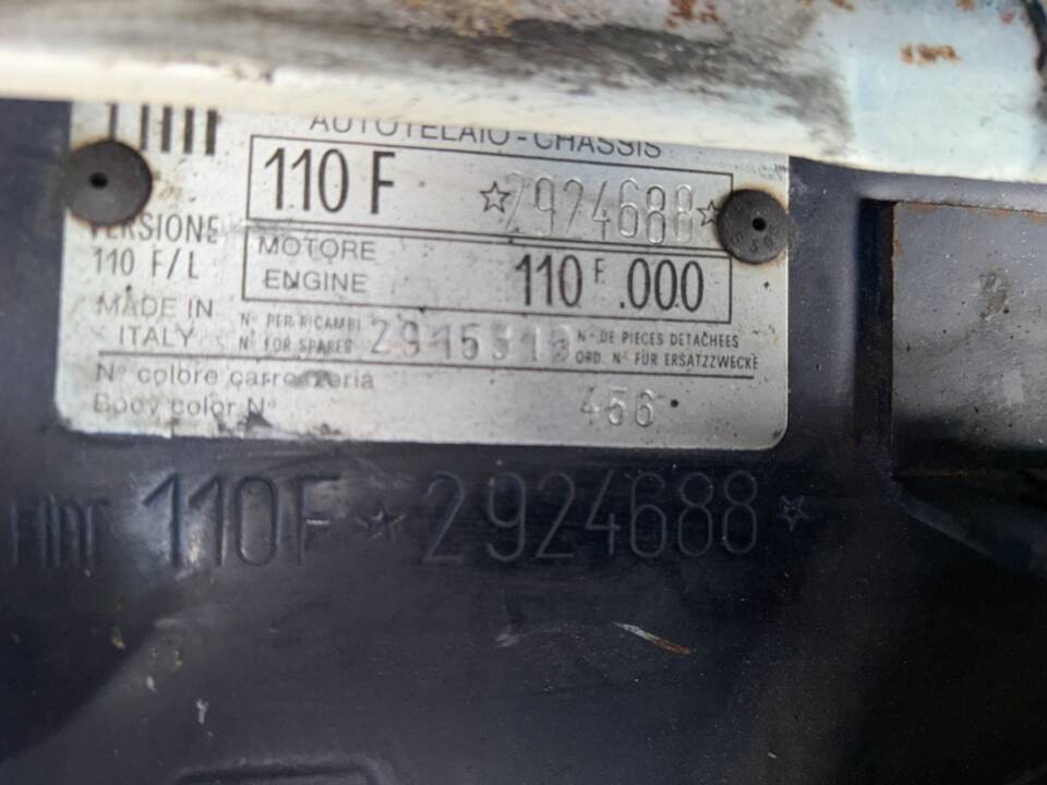 Numero colore / Body n . 456 stampigliato sulla targhetta