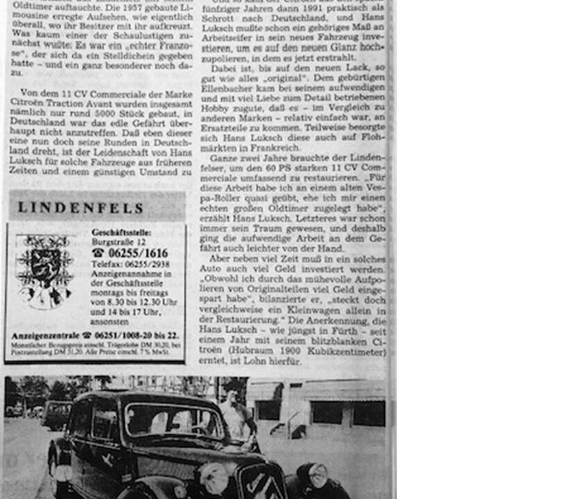 Zeitungsbericht nach der Fertigstellung