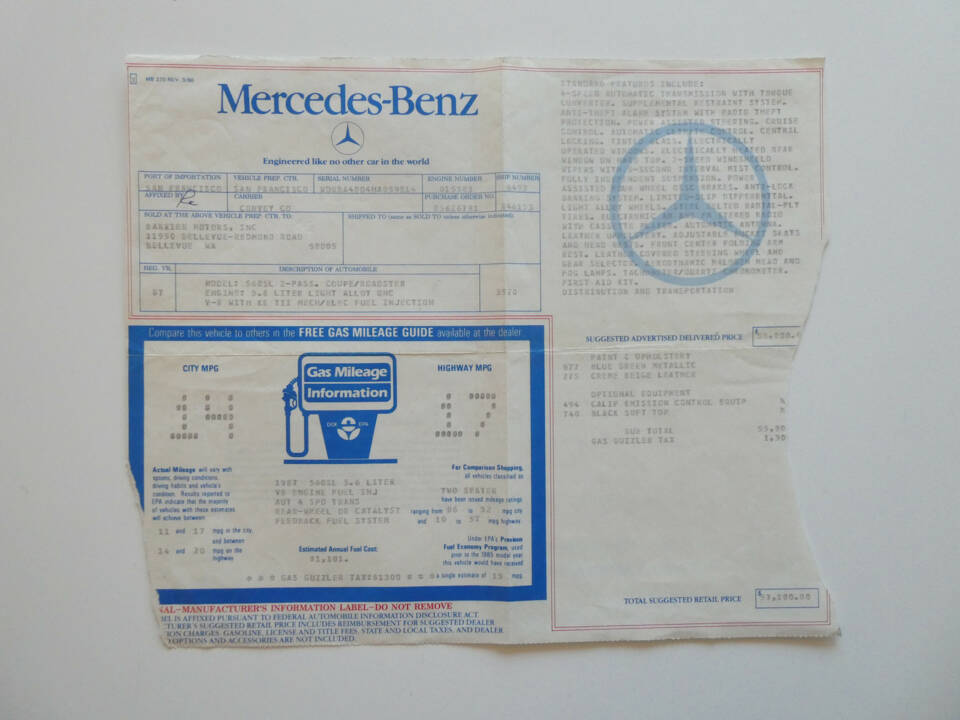 Image 27/30 de Mercedes-Benz 560 SL (1986)