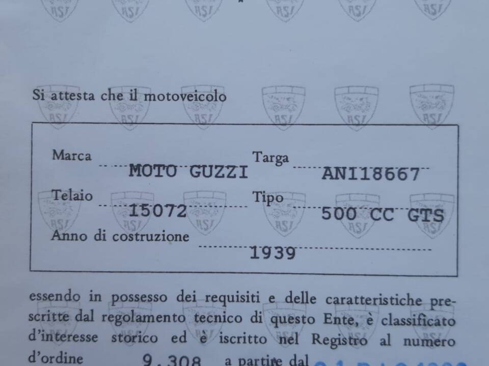 Immagine 9/9 di Moto Guzzi GTS (1939)