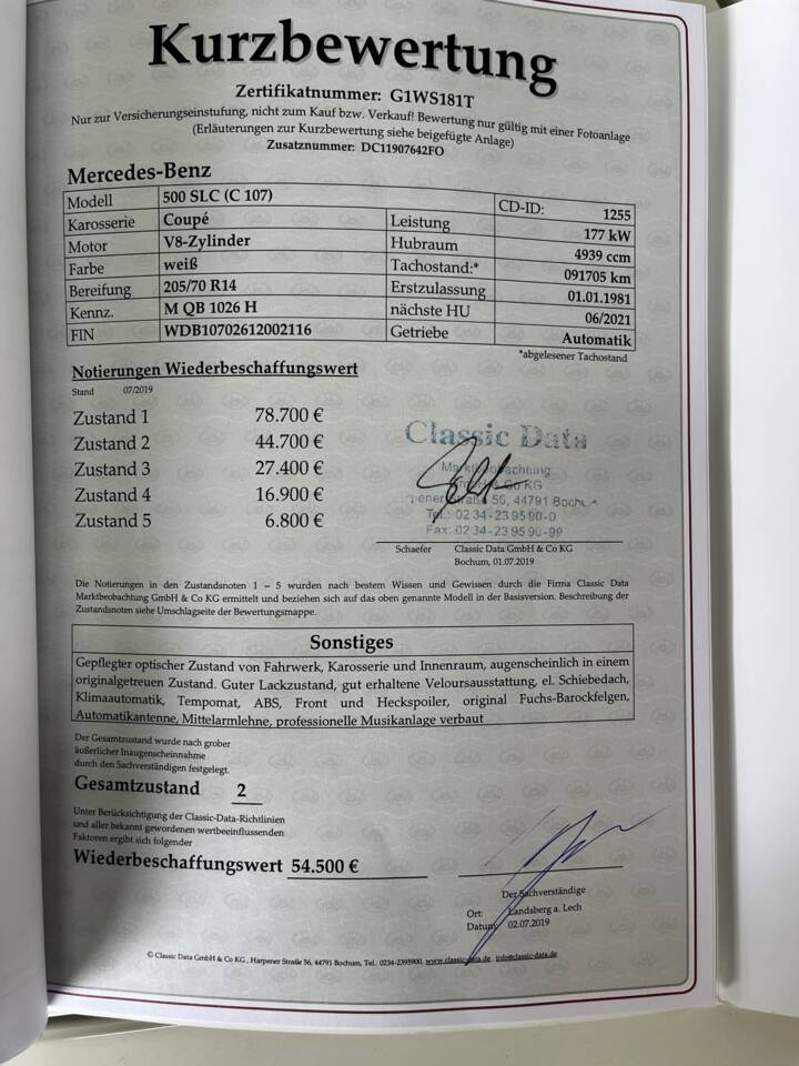 Bild 62/99 von Mercedes-Benz 500 SLC (1981)