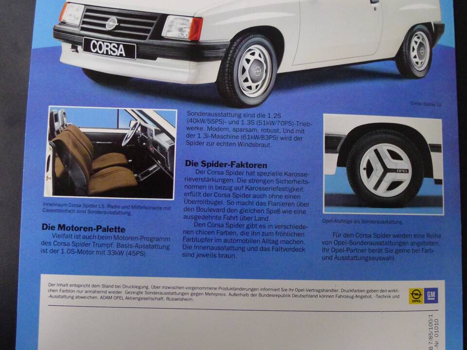 Afbeelding 3/32 van Opel Corsa Spider i130 Irmscher (1987)