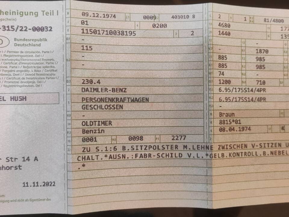 Bild 59/59 von Mercedes-Benz 230&#x2F;4 (1974)