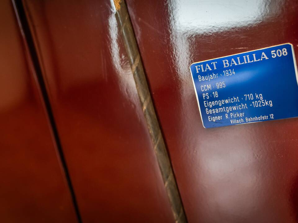 Immagine 20/20 di FIAT 508 Balilla (1934)