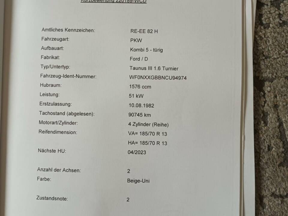 Imagen 15/16 de Ford Taunus 2.3 Turnier V6 (1982)