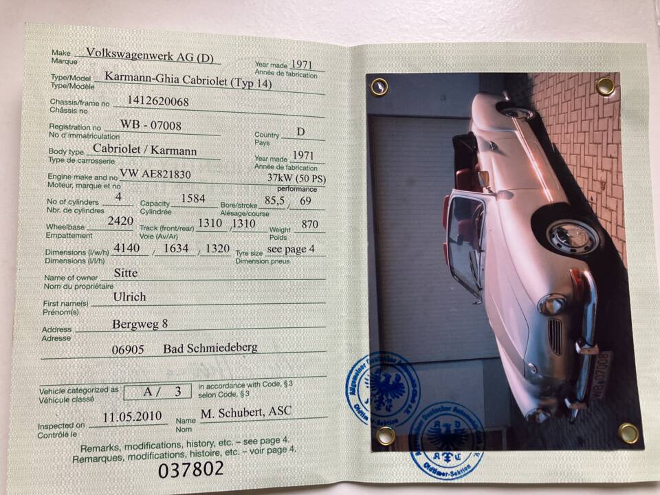 Image 21/21 of Volkswagen Karmann Ghia 1600 (1971)