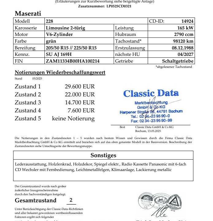 Bild 51/54 von Maserati 228i (1988)