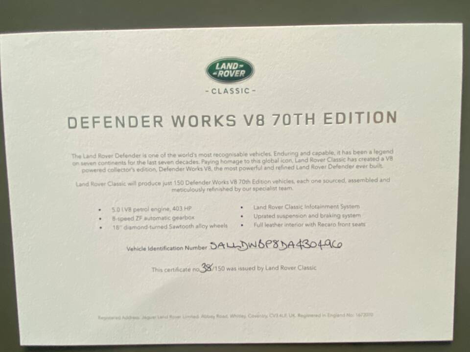 Bild 58/59 von Land Rover Defender 90 Works V8 "70th Edition" (2018)