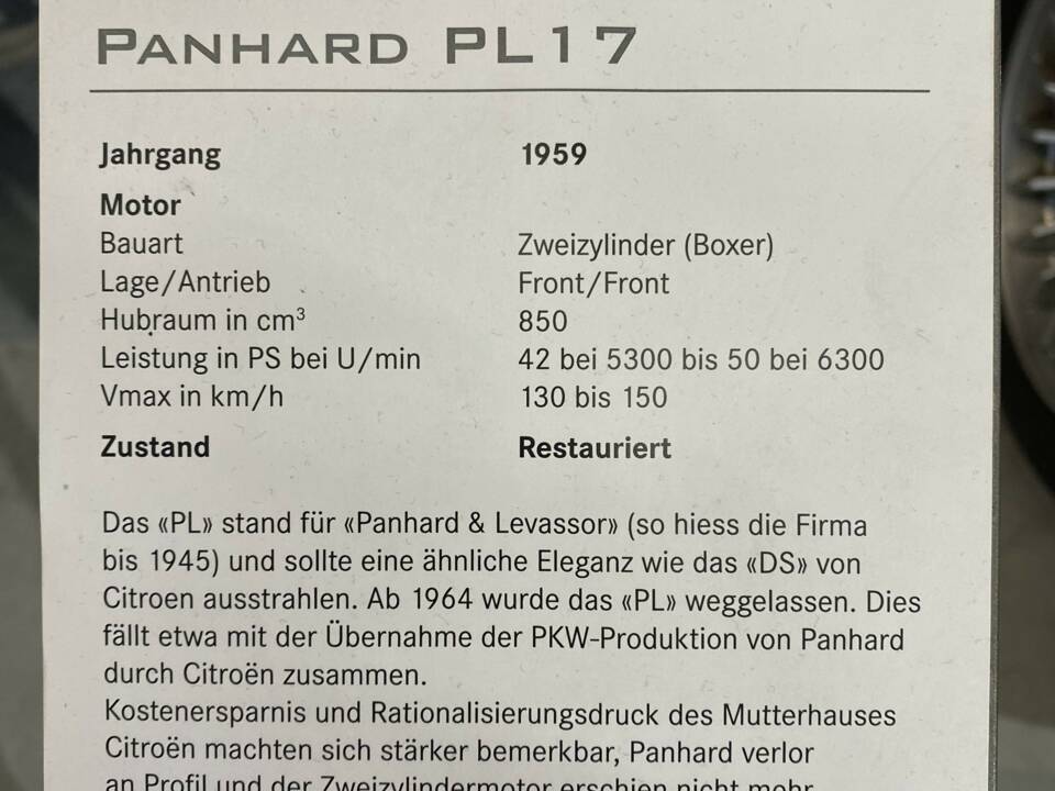 Bild 4/4 von Panhard PL 17 L1 Standard (1959)