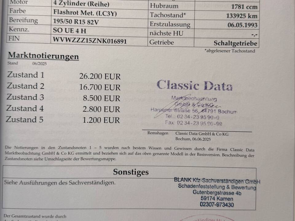 Bild 17/18 von Volkswagen Golf I Cabrio 1.8 (1993)