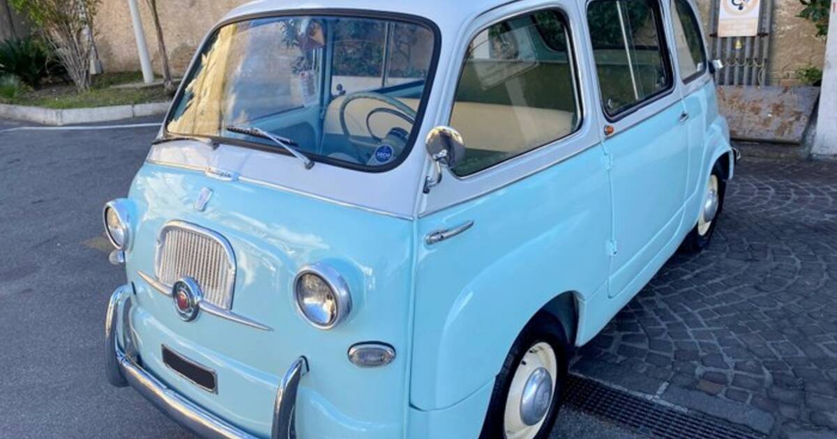 Miniature Mercury 1/43 - Fiat 600 Multipla 1960 - Blanc Et Bleu - Etat ABB Sans Boîte